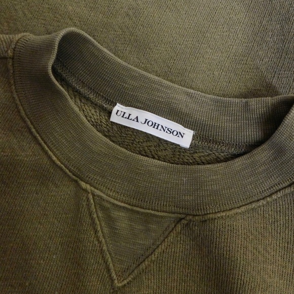 ULLA JOHNSON Philo Pullover Fatigue Green Puff Sleeves Pullover Size P X-Small - Picture 12 of 15